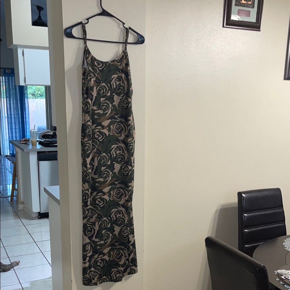 Floral Camouflage Maxi Dress